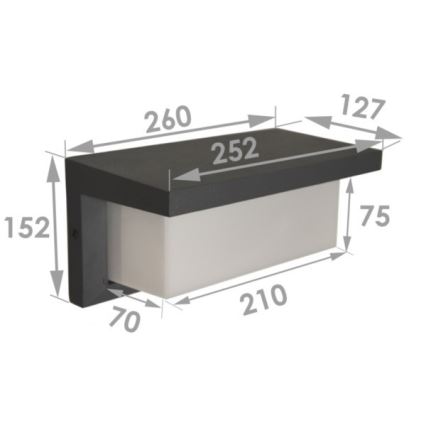 LED välisseinavalgusti NEELY LED/12W/230V IP54 must