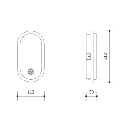 LED välisseinavalgusti liikumis- ja hämarussensoriga OVAL LED/10W/230V IP65 valge