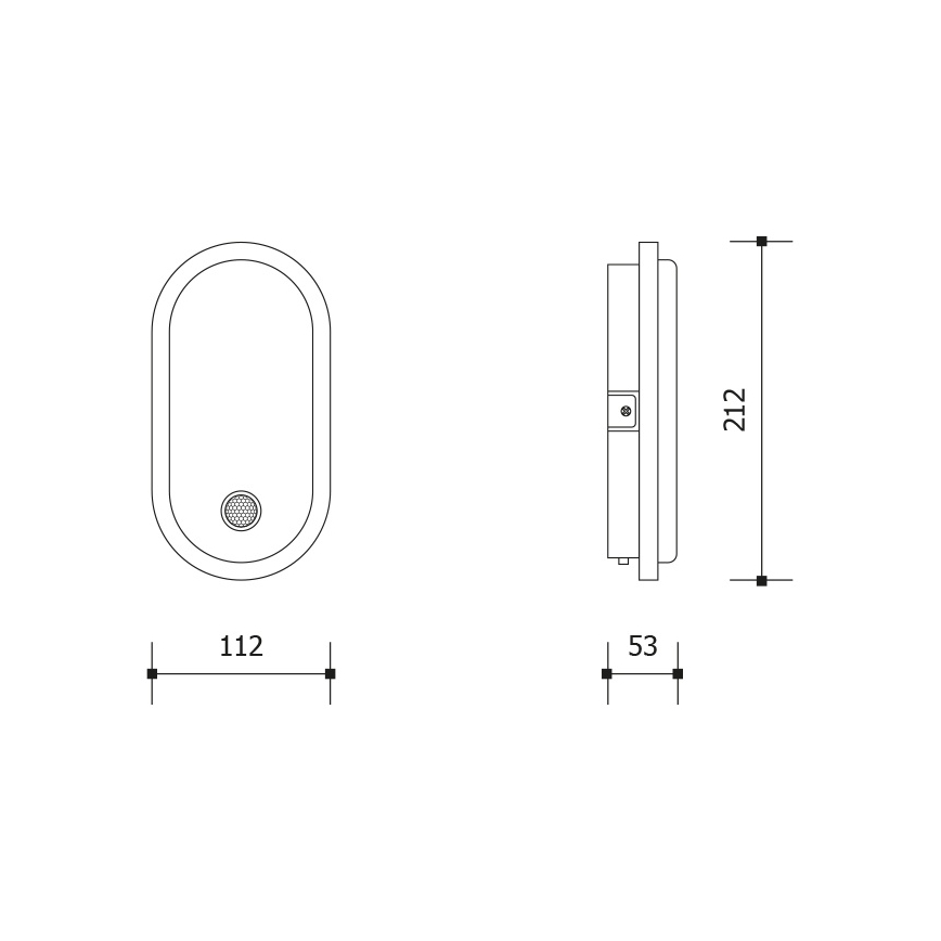 LED välisseinavalgusti liikumis- ja hämarussensoriga OVAL LED/10W/230V IP65 valge