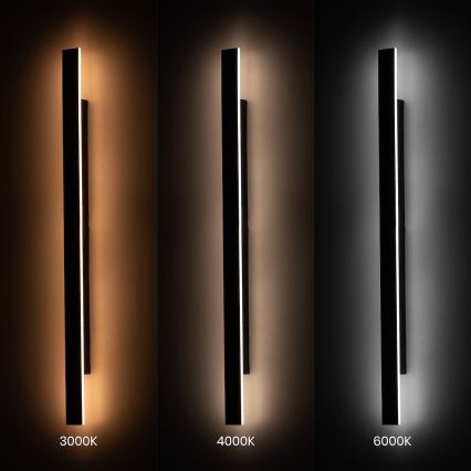 LED välisseinavalgusti WOW LED/20W/230V 3000/4000/6000K 120 cm IP54 must