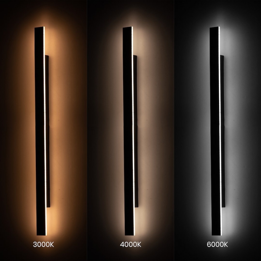 LED välisseinavalgusti WOW LED/20W/230V 3000/4000/6000K 120 cm IP54 must