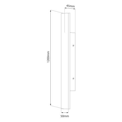 LED välisseinavalgusti WOW LED/20W/230V 3000/4000/6000K 120 cm IP54 must
