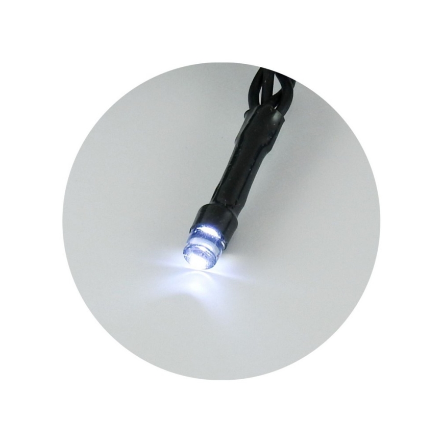 LED välistingimuste valguskett, 100× LED, 2 funktsiooni, 3× AA, 10,8 m, IP44, külmvalge