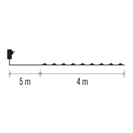 LED välistingimuste valguskett 40xLED/9m IP44 soe valge