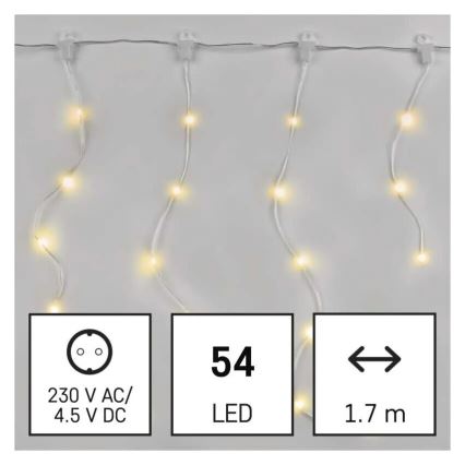 LED välistingimuste valguskett 54xLED/8 funktsiooni 6,7x0,7m IP44 soe valge