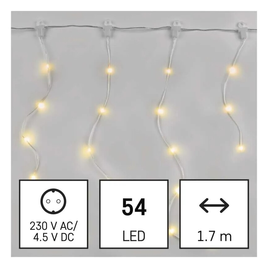 LED välistingimuste valguskett 54xLED/8 funktsiooni 6,7x0,7m IP44 soe valge