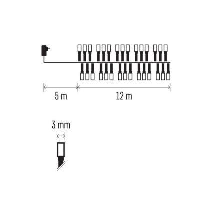 LED välistingimuste valguskett 600xLED/17m IP44, soe valge