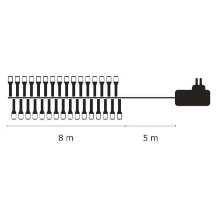 LED välistingimuste valguskett 80xLED/13m IP44 soe valge