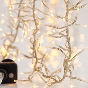 LED välistingimuste valguskett CLUSTER 1152 LEDi / 8 režiimi 12 m IP44 soe valge