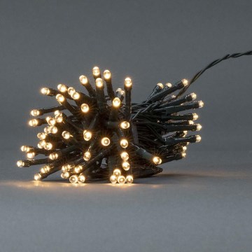 LED välistingimustele mõeldud jõulukett 96xLED/7 funktsiooni/3xAA 7,7m IP44 soe valge