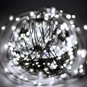 LED välistingimustele mõeldud jõulurida 1000xLED/230V 8 funktsiooniga 53 m IP44 külmvalge + kaugjuhtimispult