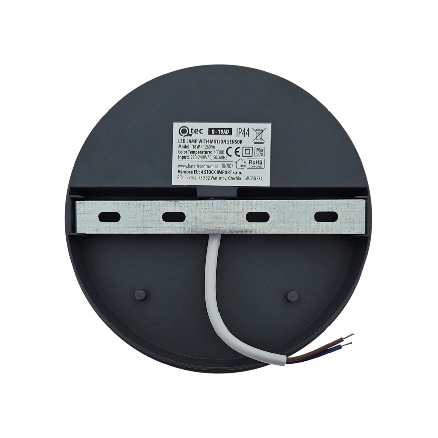 LED välistingimustele mõeldud seinavalgusti liikumisanduriga LED/18W/230V IP44 valge