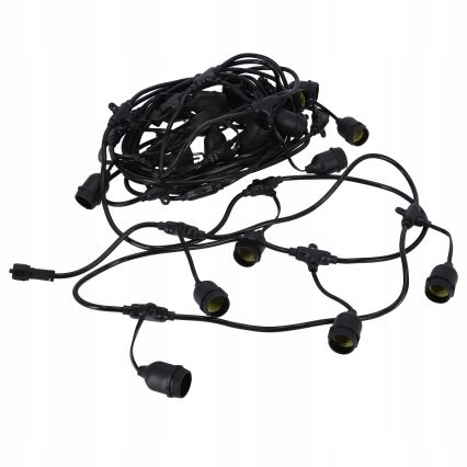 LED välistingimustes dekoratiivne valgusahel 30xE27/1W/230V 16,44 m IP44 must