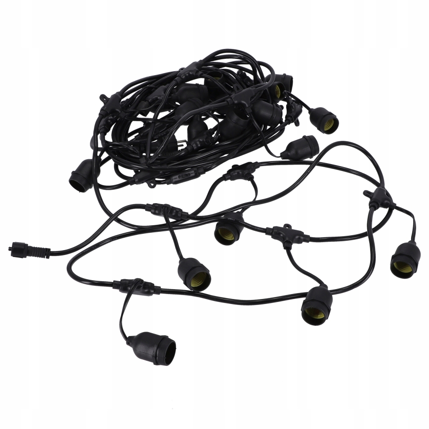 LED välistingimustes dekoratiivne valgusahel 30xE27/1W/230V 16,44 m IP44 must