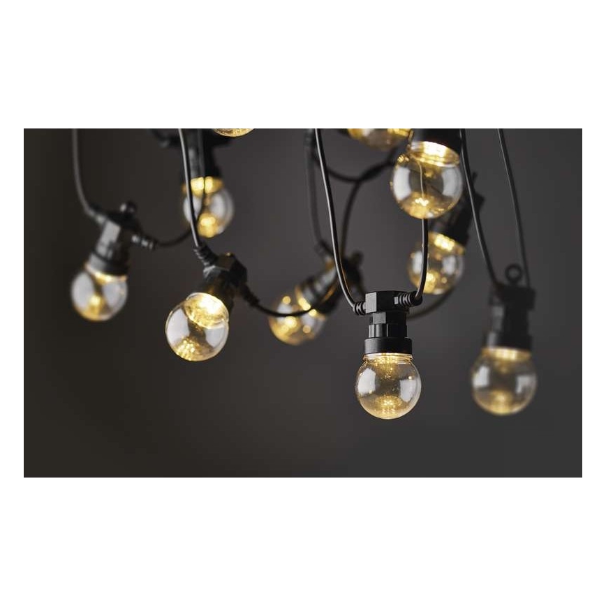LED välistingimustes dekoratiivne valguskett 10xLED/10m IP44 läbipaistev