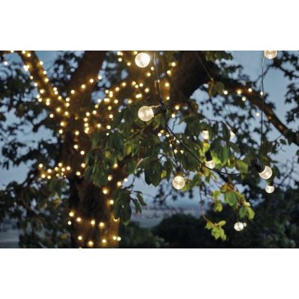 LED välistingimustes dekoratiivne valguskett 10xLED/10m IP44 läbipaistev