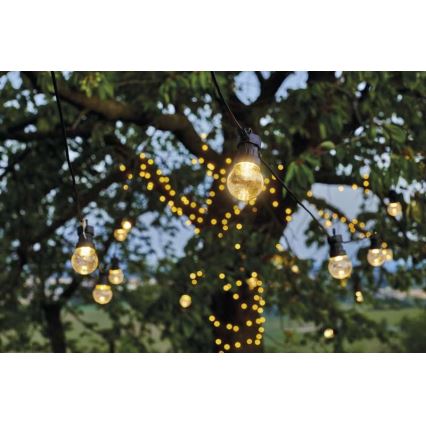 LED välistingimustes dekoratiivne valguskett 10xLED/10m IP44 läbipaistev