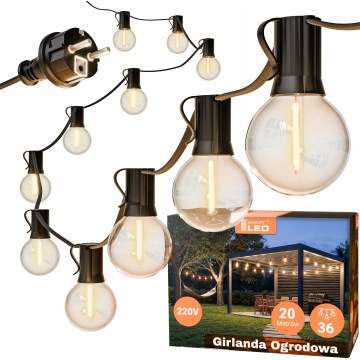 LED välistingimustes dekoratiivne valguskett 36xE12/1W/230V 22,35 m IP65 must