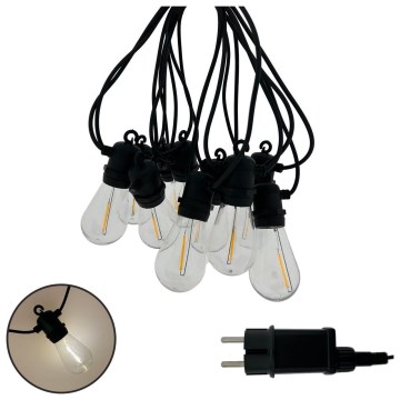 LED välistingimustes kasutatav dekoratiivne valguskett 10xLED/0,36W/230V 8 m IP44 must