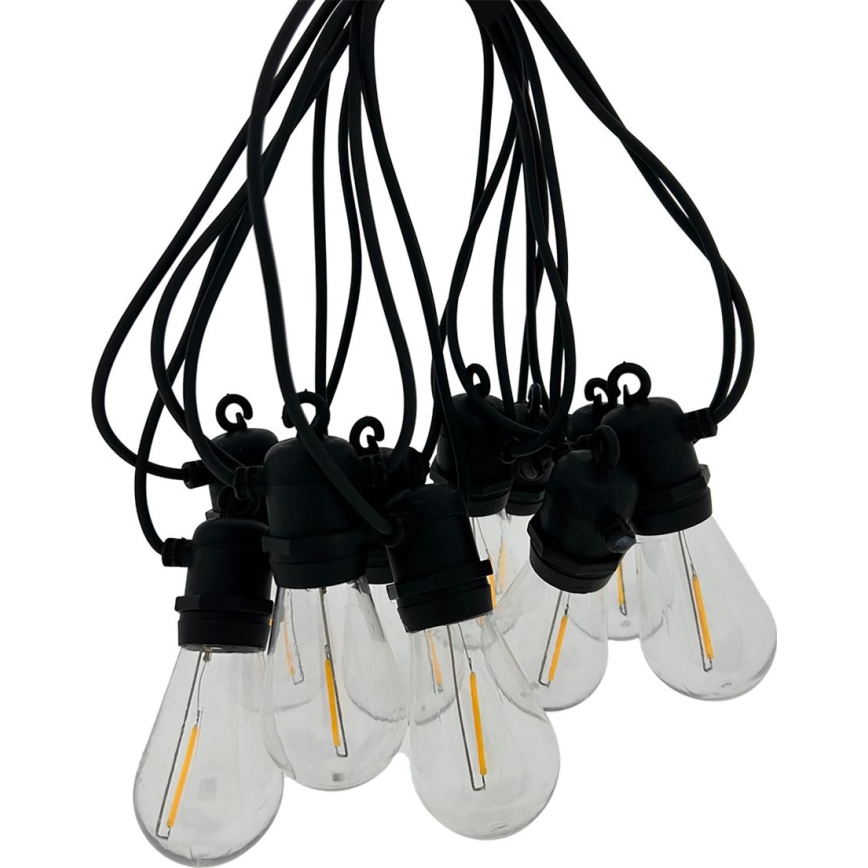 LED välistingimustes kasutatav dekoratiivne valguskett 10xLED/0,36W/230V 8 m IP44 must