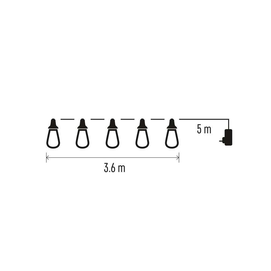 LED välistingimustes kasutatav dekoratiivne valguskett 16xLED, 8,6 m, IP44, külmvalge