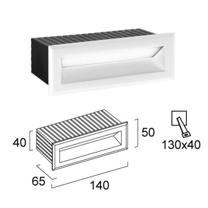 LED välistingimustes süvistatav valgusti FLIK LED/3W/230V IP65 valge