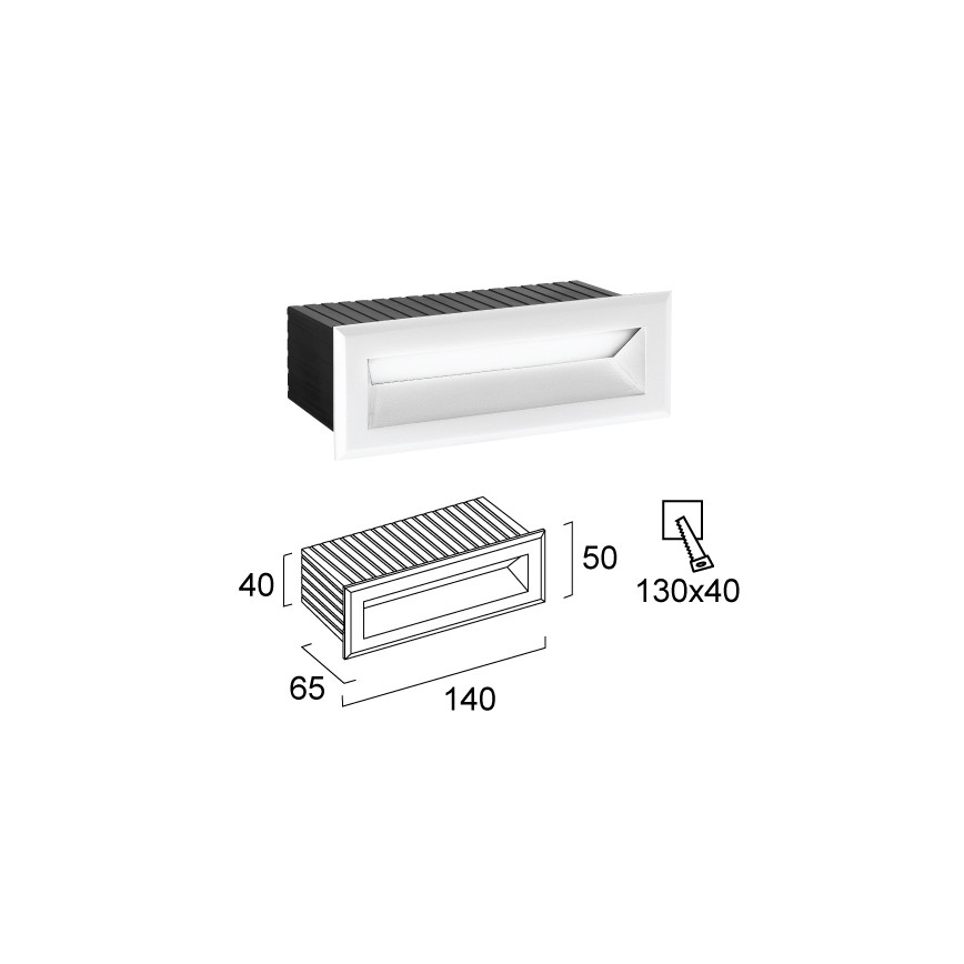 LED välistingimustes süvistatav valgusti FLIK LED/3W/230V IP65 valge