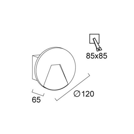 LED välistingimustes süvistatav valgusti SPACE LED/4W/230V IP65 hall