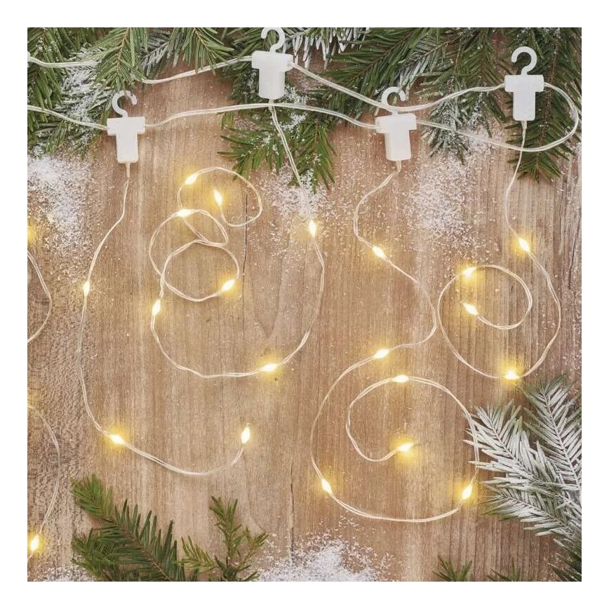 LED välistingimustes valguskett 100xLED/8 funktsiooni 7,9x0,7m IP44 soe valge