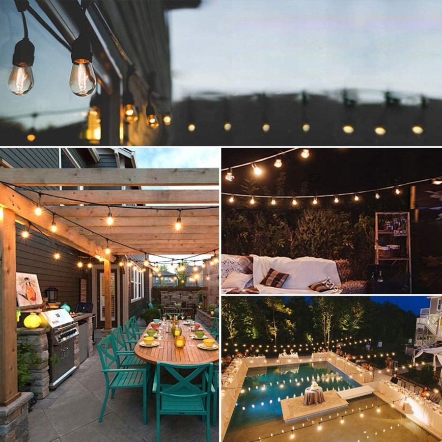 LED välistingimustesse mõeldud dekoratiivne valguskett 5xE27/1W/230V 5,94 m IP44 must