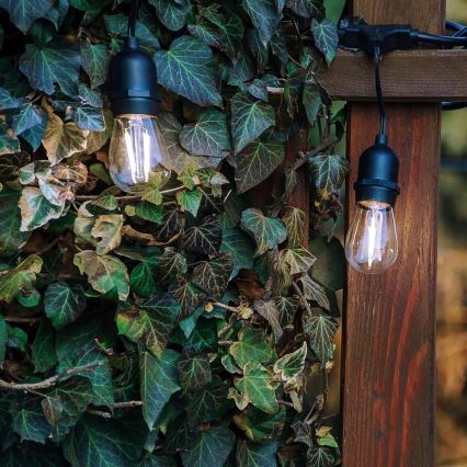 LED välistingimustesse mõeldud dekoratiivne valguskett 5xE27/1W/230V 5,94 m IP44 must