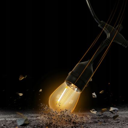 LED välistingimustesse mõeldud dekoratiivne valguskett 5xE27/1W/230V 5,94 m IP44 must