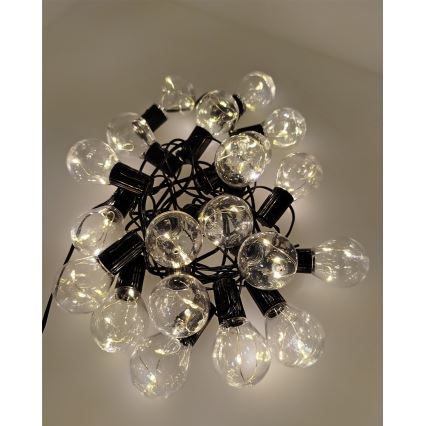 LED-välistingimustesse mõeldud dekoratiivne valgusnöör 20xLED/0,075W/230V 5,8 m IP44 must