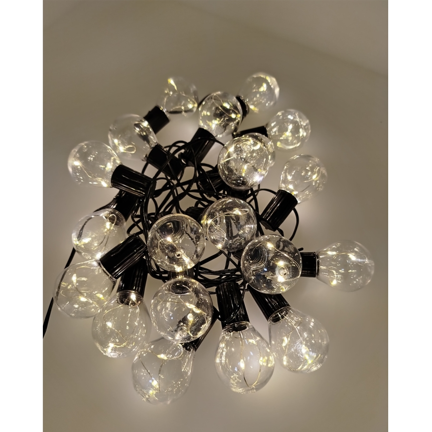 LED-välistingimustesse mõeldud dekoratiivne valgusnöör 20xLED/0,075W/230V 5,8 m IP44 must