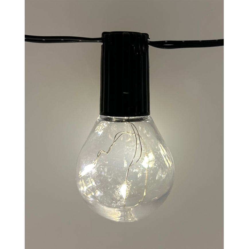 LED-välistingimustesse mõeldud dekoratiivne valgusnöör 20xLED/0,075W/230V 5,8 m IP44 must