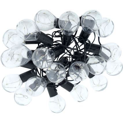 LED-välistingimustesse mõeldud dekoratiivne valgusnöör 20xLED/0,075W/230V 5,8 m IP44 must