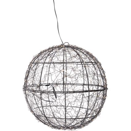 LED välistingimustesse mõeldud jõulukaunistus 500xLED/230V, läbimõõt 35 cm, IP44, soe valge pall/must