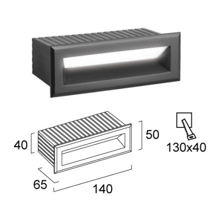 LED välistingimustesse süvistatav valgusti FLIK LED/3W/230V IP65 antratsiit