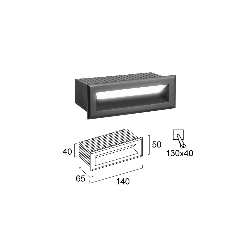 LED välistingimustesse süvistatav valgusti FLIK LED/3W/230V IP65 antratsiit