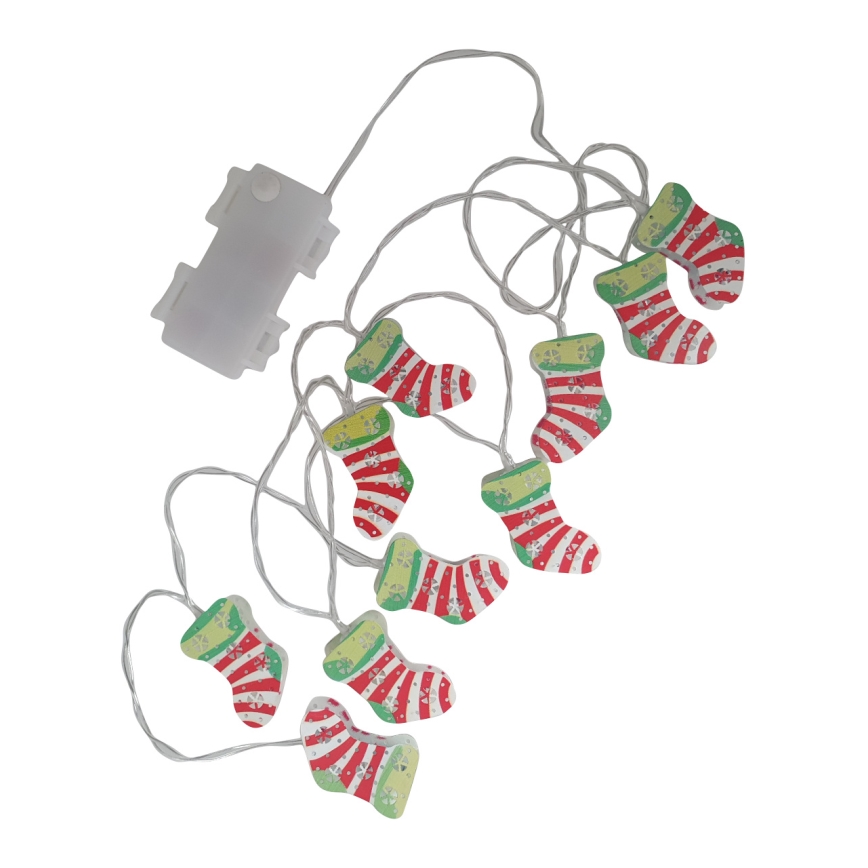 LED välisvalguskett 10xLED/2xAA 1,65 m IP44 soe valge sukad