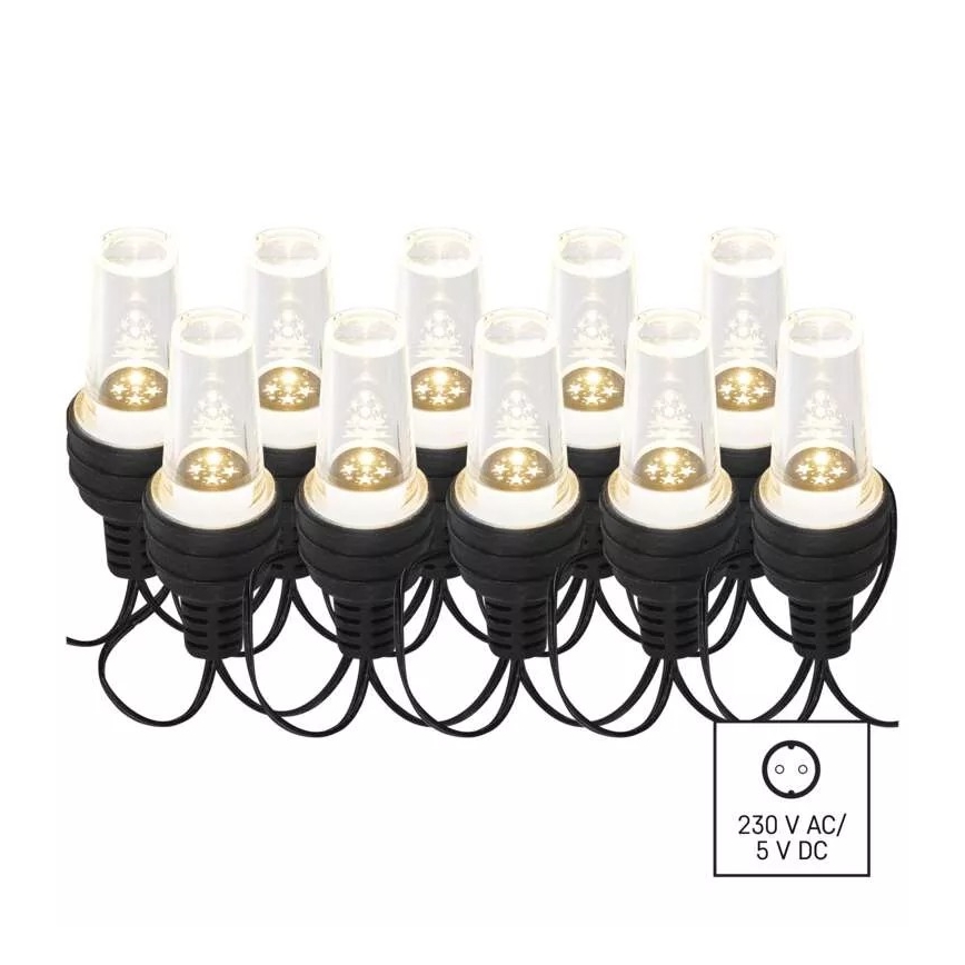 LED välisvalguskett 10×LED/9,5 m IP44 külmvalge