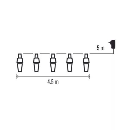LED välisvalguskett 10×LED/9,5 m IP44 külmvalge