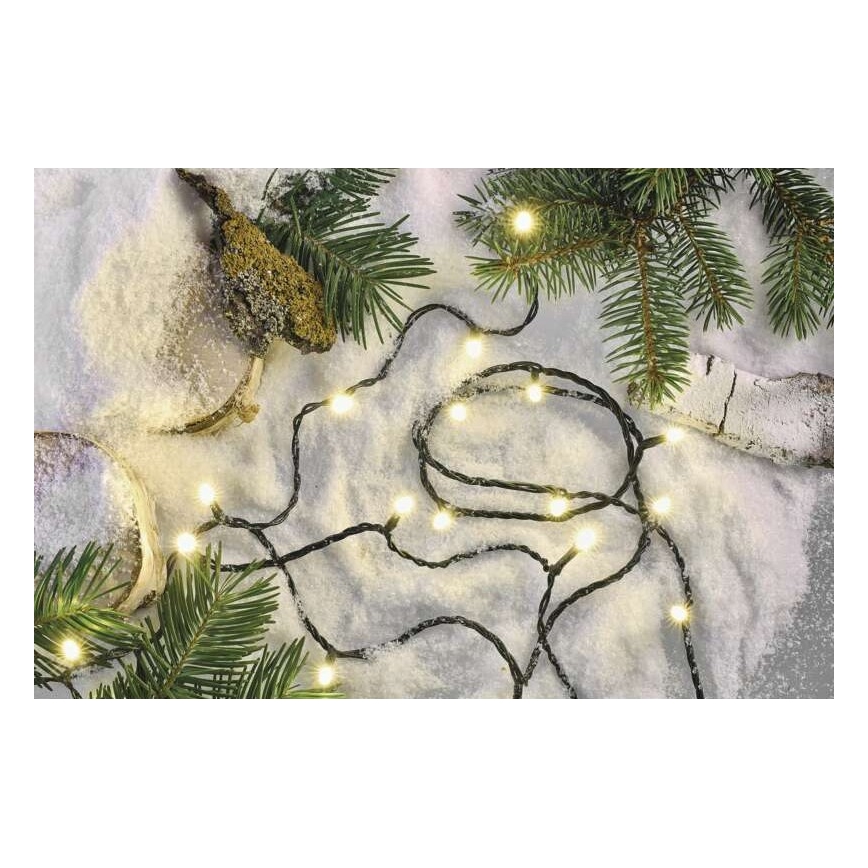 LED-välisvalguskett 120 LED, 8 režiimi, 17 m, IP44, soe valge