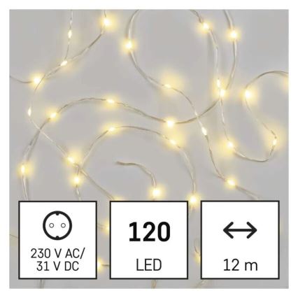 LED välisvalguskett 120xLED/17m IP44 soe valge