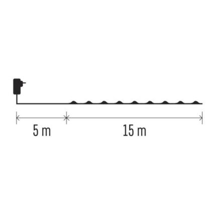 LED välisvalguskett 150xLED/20m IP44 külmvalge