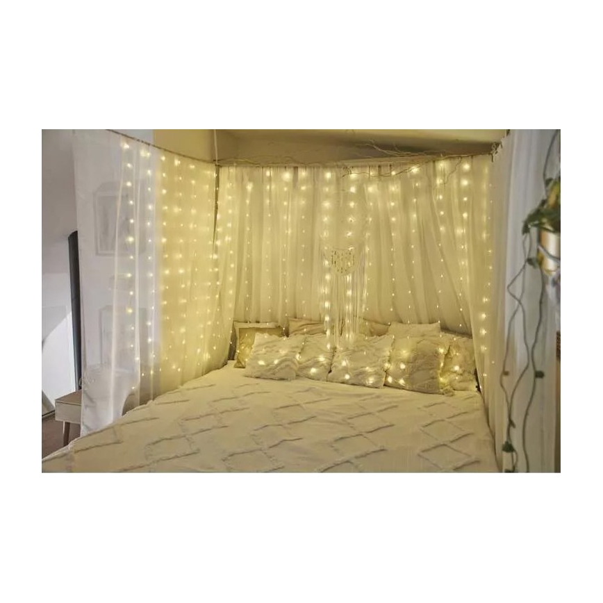 LED välisvalguskett, 240 LED, 8 funktsiooniga, 6,7 m, IP44, soe valge