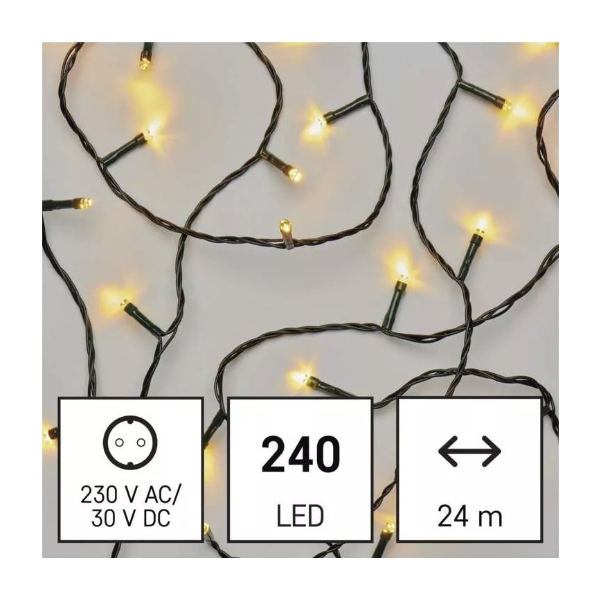 LED välisvalguskett 240 LED, 8 režiimi, 29 m, IP44, soe valge