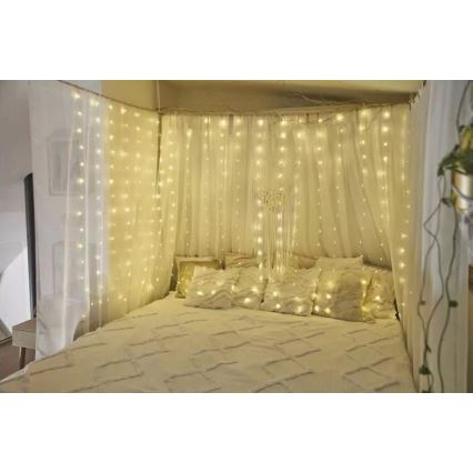 LED-välisvalguskett 300 LED/8 funktsiooni 5,9 m IP44 soe valge