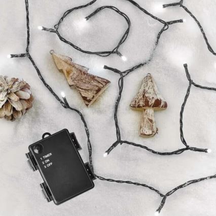 LED välisvalguskett 40xLED/3xAA 3,3m IP44 külmvalge