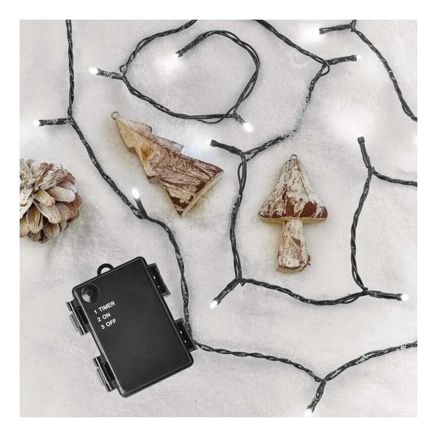 LED välisvalguskett 40xLED/3xAA 3,3m IP44 külmvalge